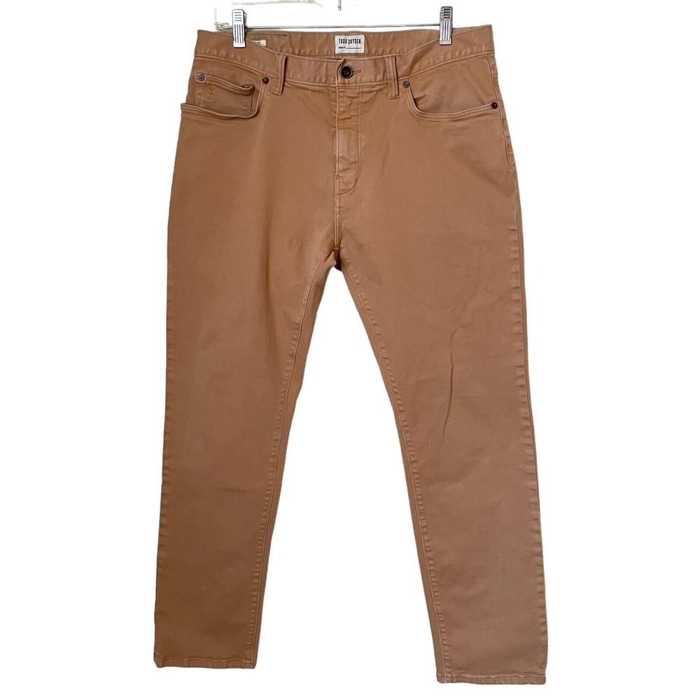 Todd Snyder Mens Straight Fit 5 Pocket Chino Pecan 32x30 Cotton Blend Pants